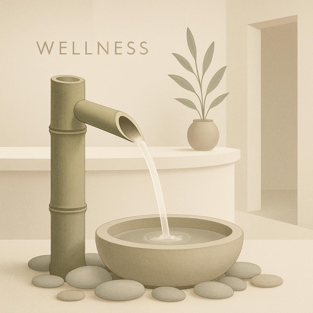 The waterfall is serene and peaceful, creating a sense of calm and tranquility.